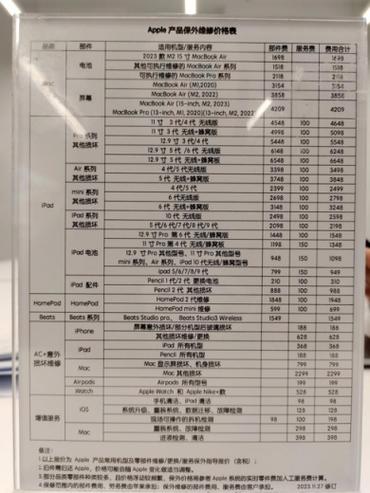 蘋果維修查詢進(jìn)度，蘋果維修費用價目表
